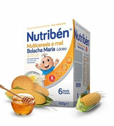 Nutriben Farinha Láctea Multicereais e mel com bolacha Maria 600g - Image 1